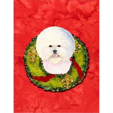 Carolines Treasures 28 x 40 in. Bichon Frise Flag Canvas House Size SS4213CHF